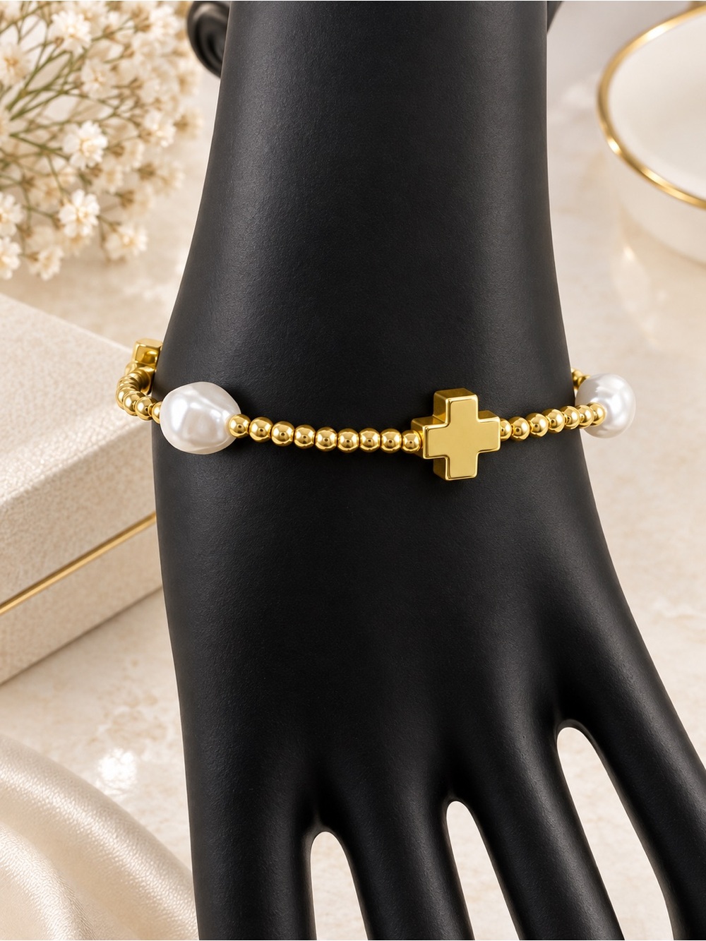 Enewton Bracelet with Cross Charm and Pearl Accents - Women Jewelry